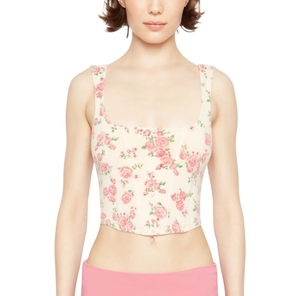 Danielle Guizio Floral Knitted Corset XS